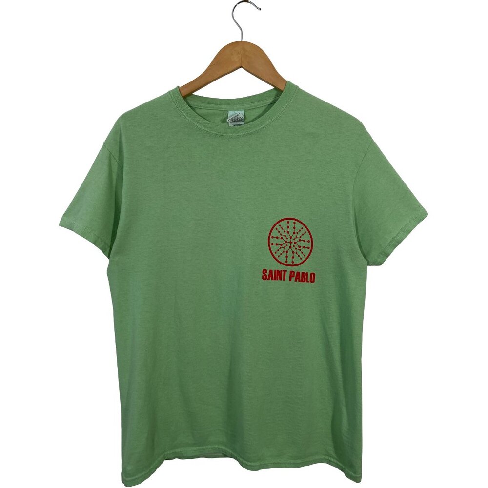Kanye West 2016 Saint Pablo Double-sided Tour Short Sleeve Tee Green mens Medium